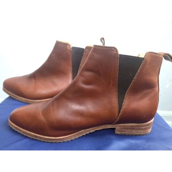 Nisolo "Eva Everyday" Brown Water Resistant Leather Pull On Chelsea Boot size 11 - Picture 3 of 12